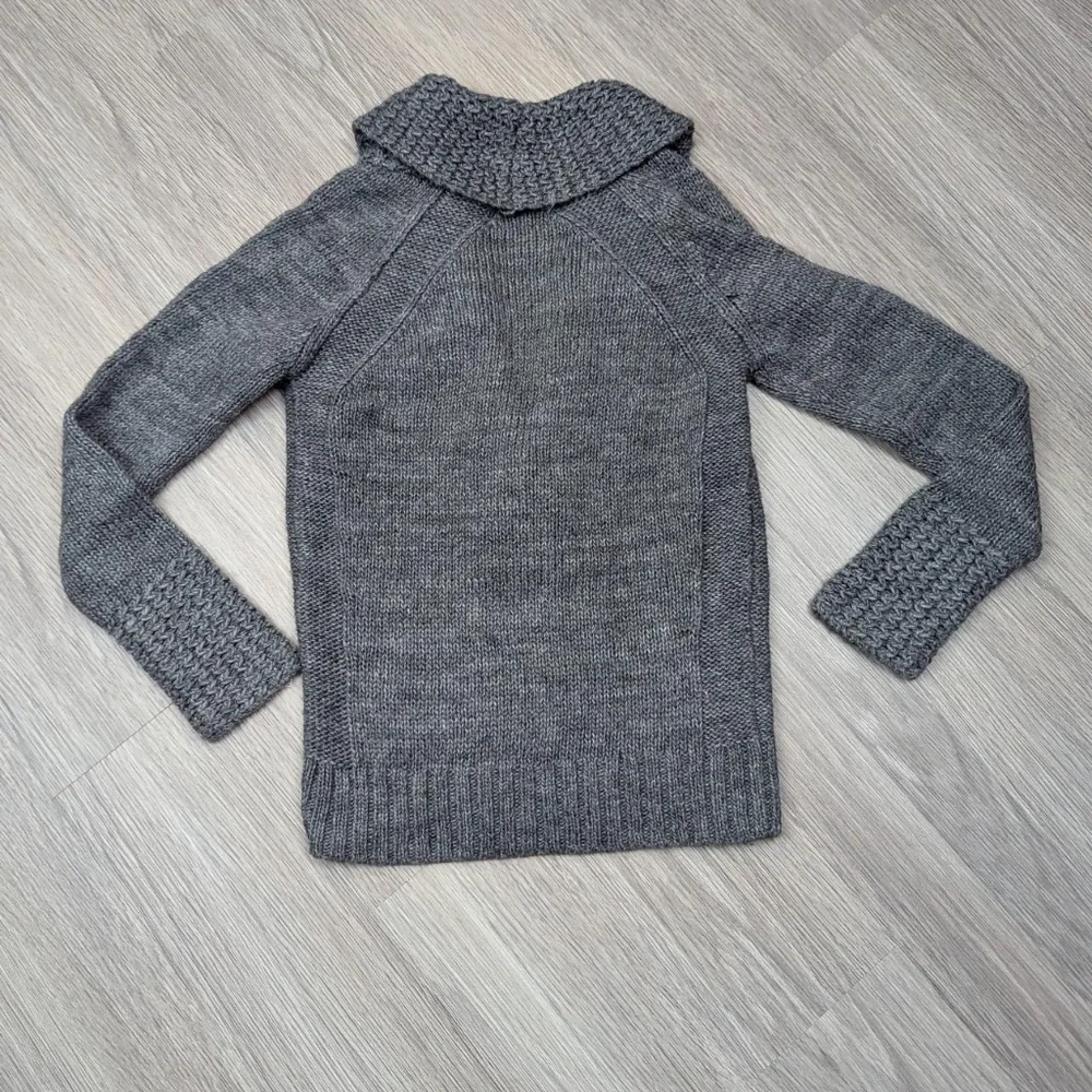 Ann Taylor Loft Gray Alpaca & Wool Blend Knit Cowl Neck Pullover Sweater